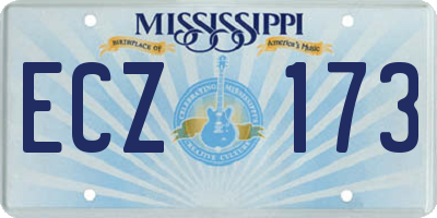 MS license plate ECZ173