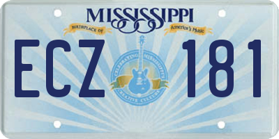 MS license plate ECZ181