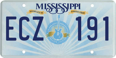 MS license plate ECZ191
