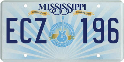 MS license plate ECZ196