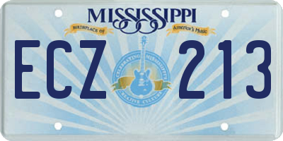 MS license plate ECZ213