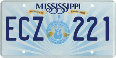 MS license plate ECZ221