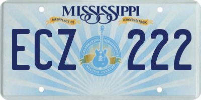 MS license plate ECZ222