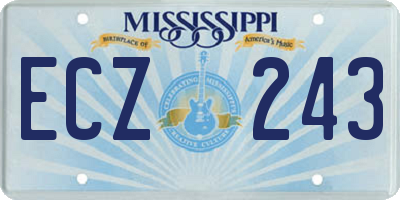 MS license plate ECZ243
