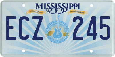MS license plate ECZ245
