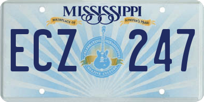 MS license plate ECZ247