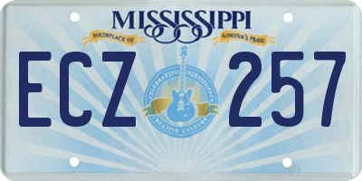 MS license plate ECZ257