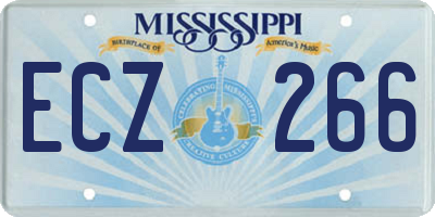 MS license plate ECZ266
