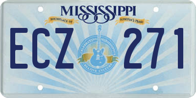 MS license plate ECZ271