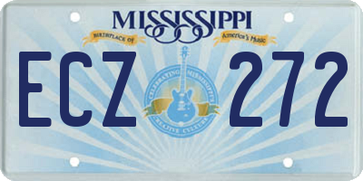 MS license plate ECZ272