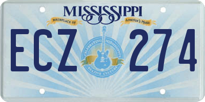 MS license plate ECZ274
