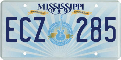 MS license plate ECZ285