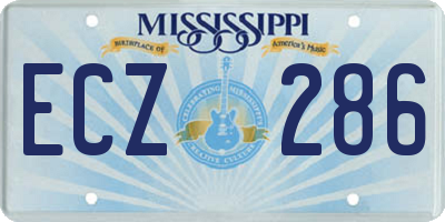 MS license plate ECZ286