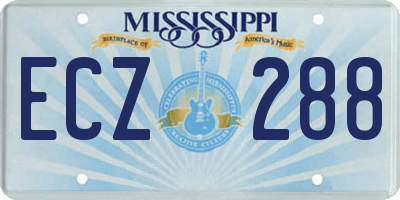 MS license plate ECZ288