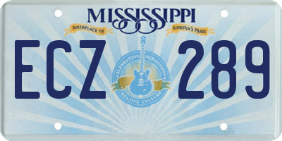 MS license plate ECZ289