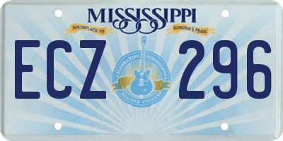 MS license plate ECZ296
