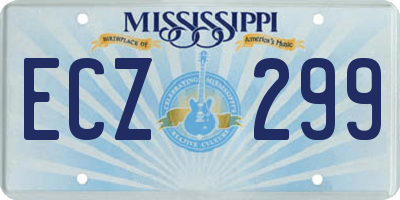 MS license plate ECZ299