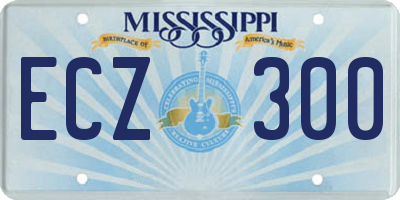 MS license plate ECZ300