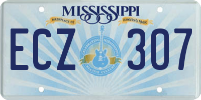 MS license plate ECZ307