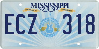 MS license plate ECZ318