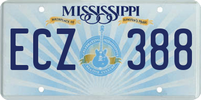 MS license plate ECZ388