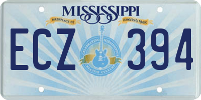 MS license plate ECZ394
