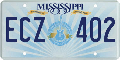 MS license plate ECZ402