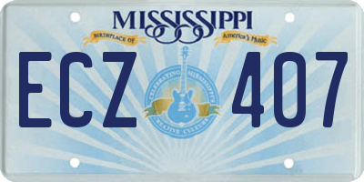 MS license plate ECZ407