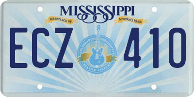 MS license plate ECZ410