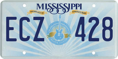MS license plate ECZ428