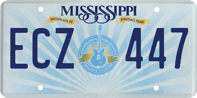 MS license plate ECZ447
