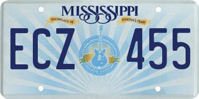 MS license plate ECZ455