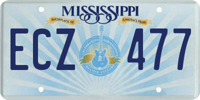 MS license plate ECZ477