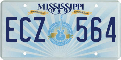 MS license plate ECZ564