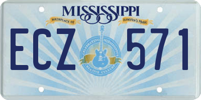 MS license plate ECZ571
