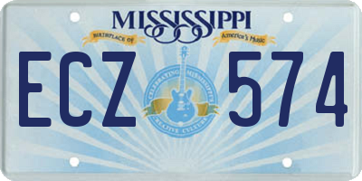 MS license plate ECZ574