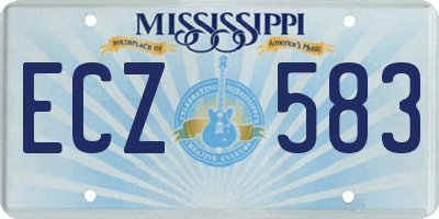 MS license plate ECZ583