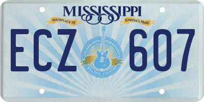 MS license plate ECZ607