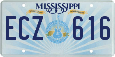 MS license plate ECZ616