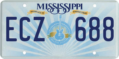 MS license plate ECZ688