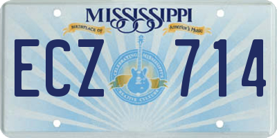 MS license plate ECZ714