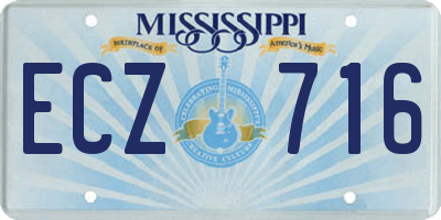 MS license plate ECZ716