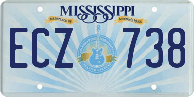 MS license plate ECZ738