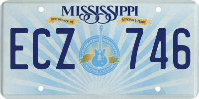 MS license plate ECZ746