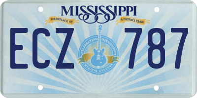 MS license plate ECZ787