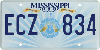 MS license plate ECZ834