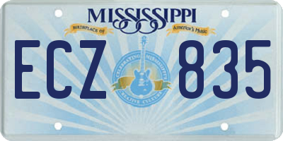 MS license plate ECZ835