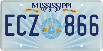 MS license plate ECZ866