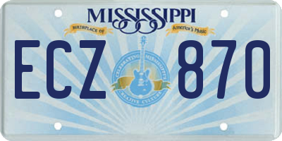 MS license plate ECZ870