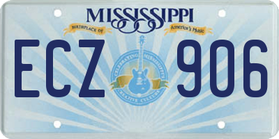 MS license plate ECZ906